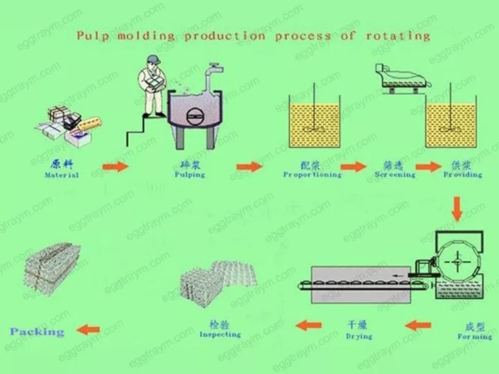 Workflow of egg tray manufacturing plant