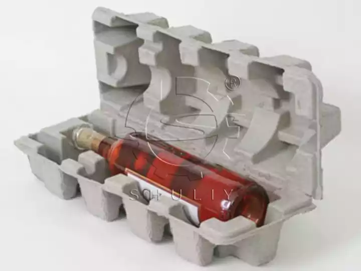 Wine bottle packaging tray