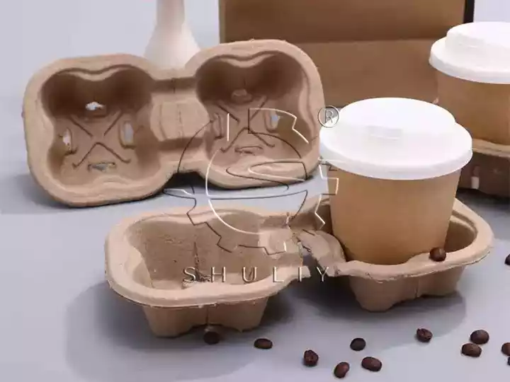 Paper pulp coffee cup holder